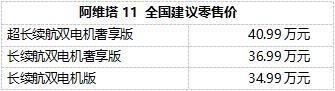 标配AVATRANS、华为DriveOne双电机四驱，阿维塔11开售