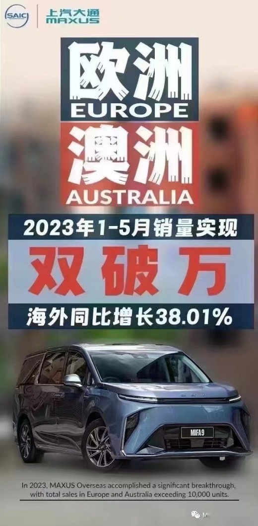 上汽大通MAXUS 5月热销1.7万辆，同比增长35.5%