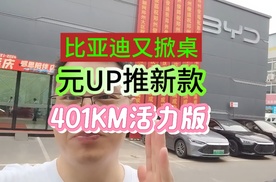 比亚迪又掀桌了？元UP加推401KM活力版，9.98万元开回家