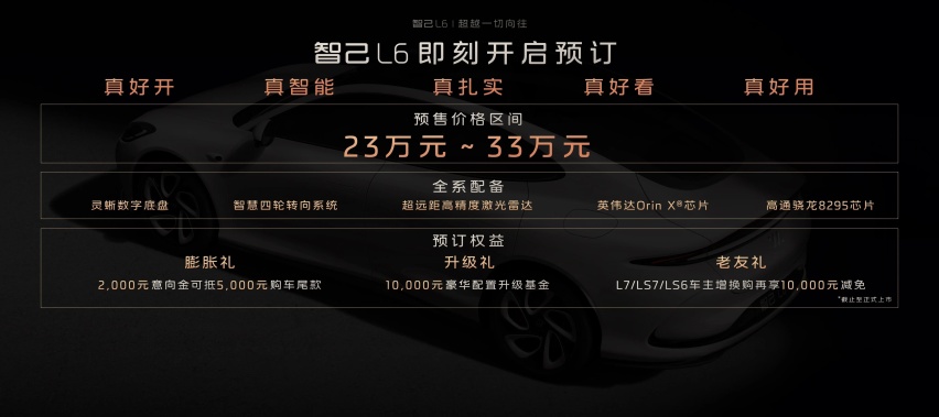 处处针对小米SU7，智己L6预售23万起，5月上市