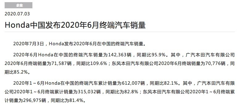 乘风破浪，本田在华6月销量超14万，能否完成年度销量目标？