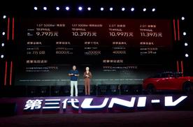 长安第三代UNI-V价格权益发布！全系标配电动尾翼+掀背门，到手价9.79万元起！