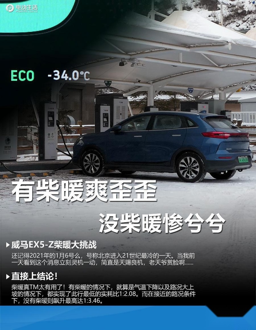 选北京最冷的那天测试威马EX5-Z 让柴暖暴揍零下34度