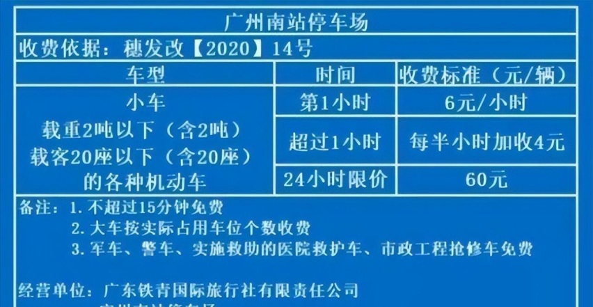 广州南站停车场收费多少钱一天，广州南站停车场收费标准2022