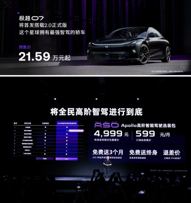开启“全民高阶智驾”时代 极越纯视觉高速高架终身免费