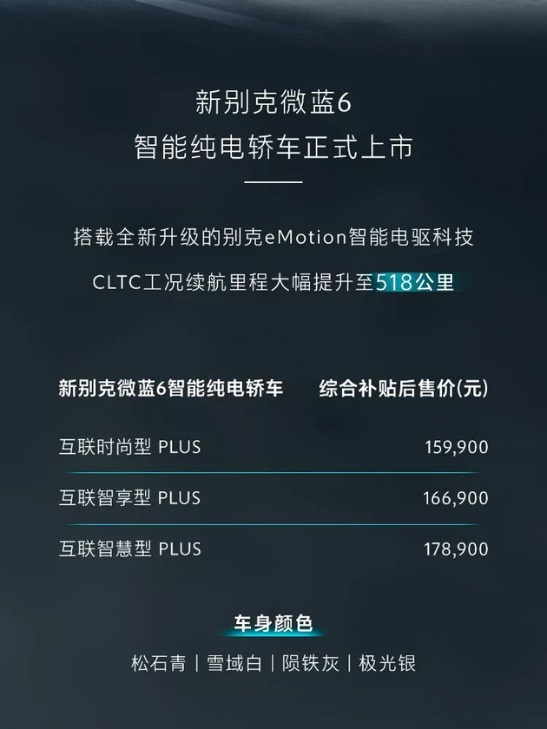 售15.99万起，新款别克微蓝6正式上市