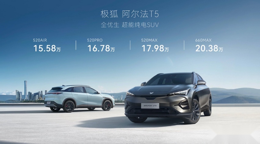 纯电中型SUV新“卷王”！极狐阿尔法T5预售15.58万起，配800V