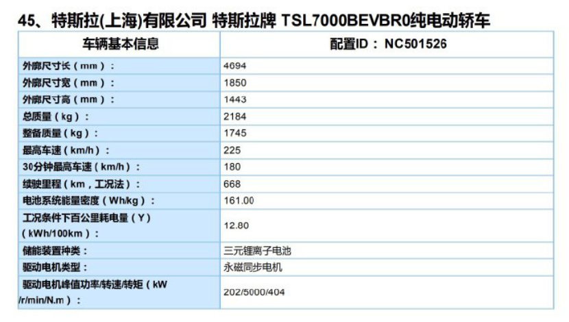 国产Model 3长续航后驱版公布 NEDC续航里程达668