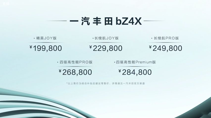 一汽丰田bZ4X选购指南：长续航PRO版性价比最高
