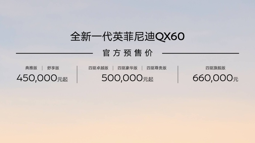 全新一代英菲尼迪QX60 45万元起开启中国预售