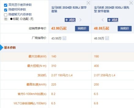 43.99万起 宝马5系各车型之间如何分辨？选择哪款更合适？