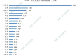20家新能源9月第一周销量出炉：小鹏反超小米，丰田进入前20