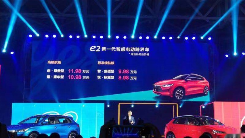 比亚迪e2于9月2日正式上市，补贴后售价8.98万元起