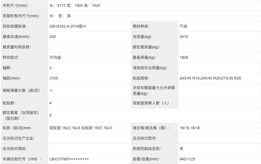 2024款宝马5系正式申报，2.0T动力升级，轴距3105mm，颜值高