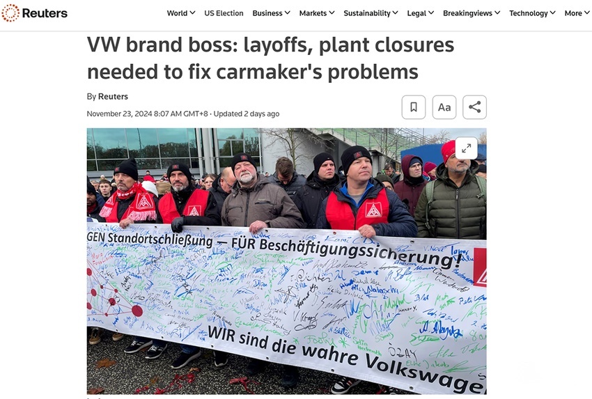 12万人面临降薪！大众集团动荡不断，或爆发大罢工