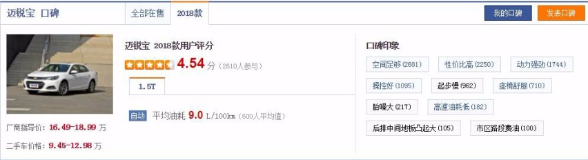 10.72万起步!迈锐宝性价比突出,合资同价位最大空间