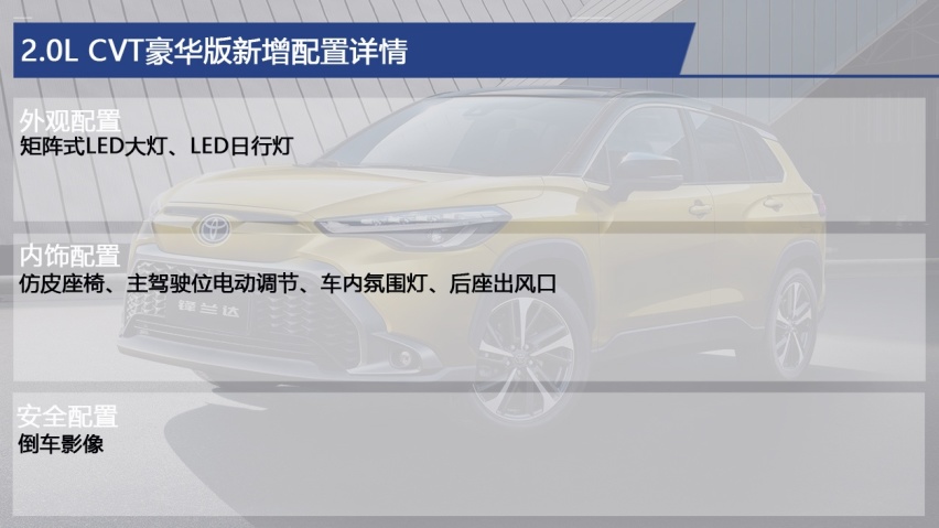 广汽丰田锋兰达哪款性价比最高？主推2.0L CVT豪华PLUS版