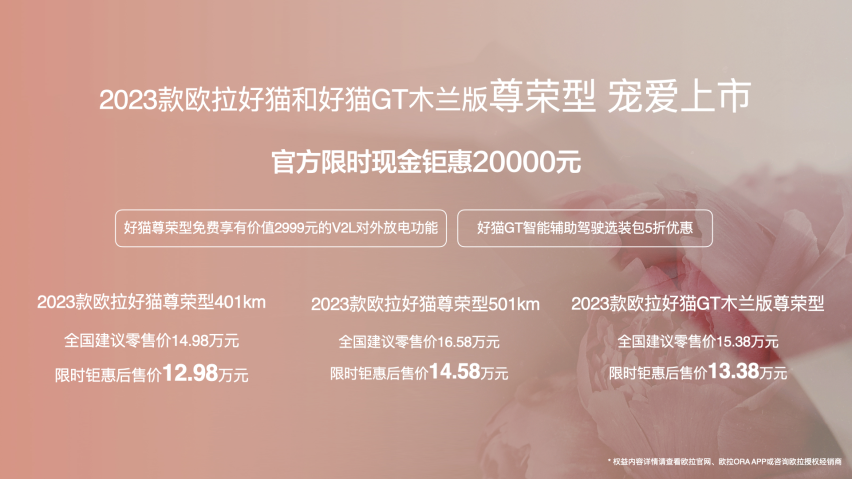 欧拉汽车第40万台整车下线！2023款欧拉好猫&好猫GT木兰版尊荣型宠