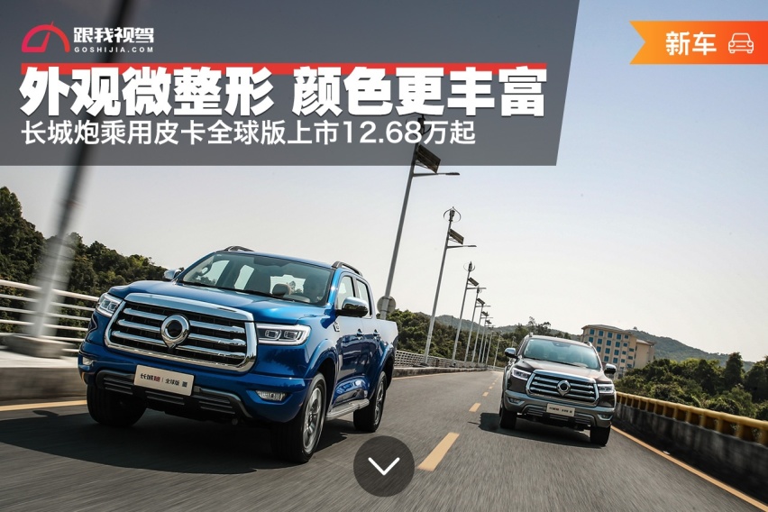 外观微整形 颜色更丰富长城炮乘用皮卡全球版上市12.68万起