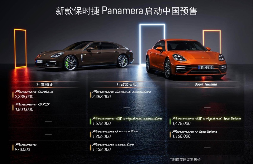 取消Turbo车型，新款保时捷帕拉梅拉预售97.3万起