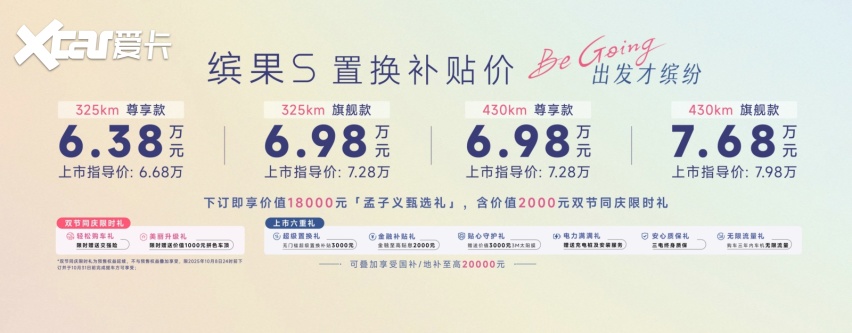 “高质感缤纷座驾”缤果S上市，置换补贴价仅6.38万元起