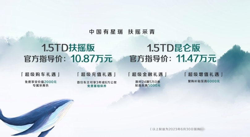 吉利中国星再添战将！星瑞1.5TD车型10.87万起售