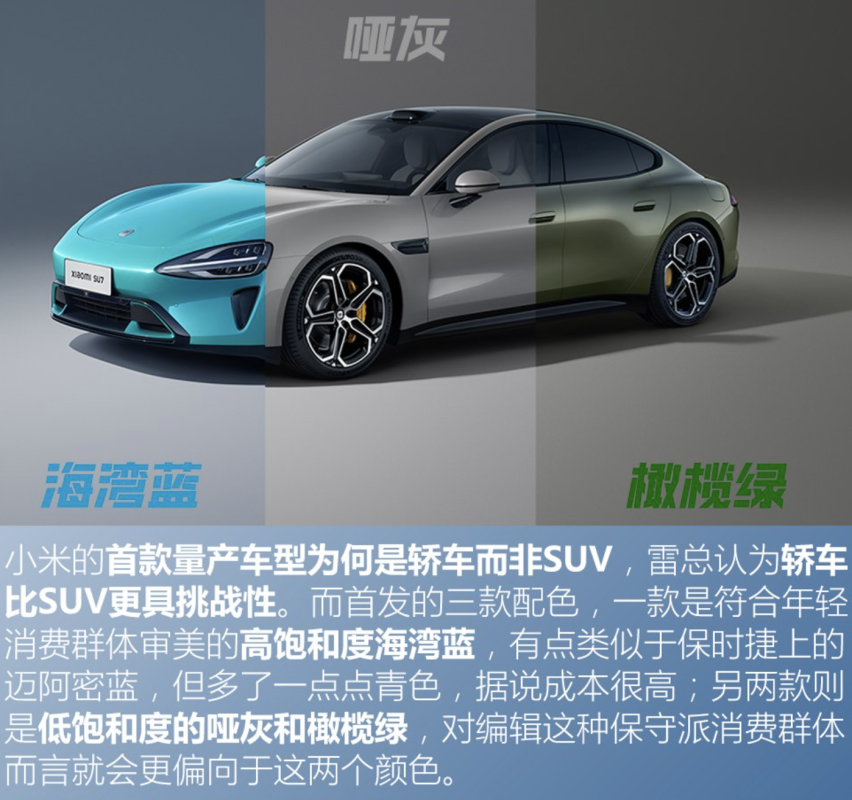 小米SU7终于曝光，外观、性能、智能一应俱全，就是价格你还满意吗？