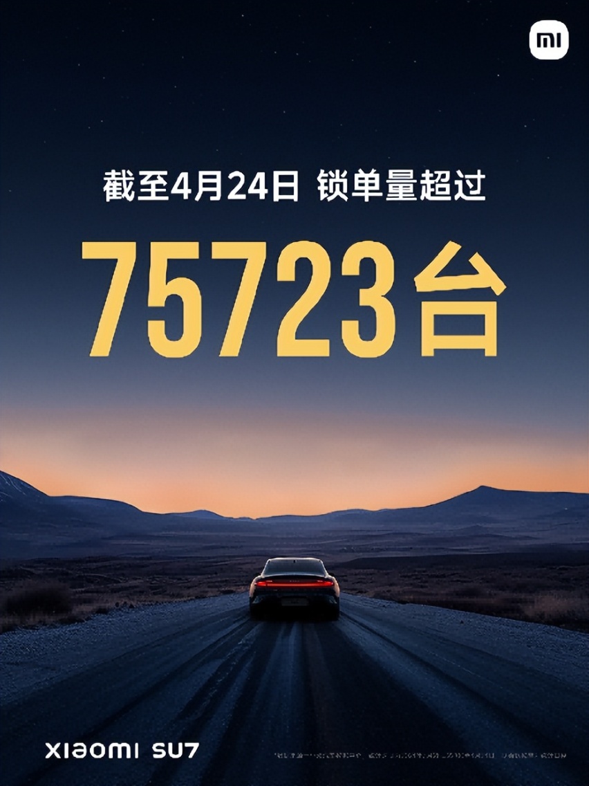 小米汽车亮相2024北京车展：小米SU7锁单75723台，已交付578