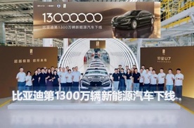 潘展乐成为比亚迪第1300万辆新能源汽车仰望U7车主
