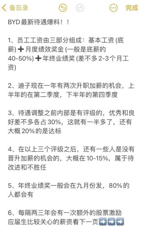 比亚迪员工奖励机制公开，就挺羡慕比亚迪这种企业文化的。