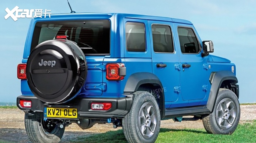 后挂式备胎设计,在特殊情况下更换轮胎更加方便,两侧尾灯采用方形设计