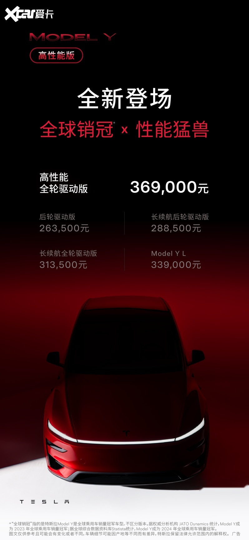 全新Model Y高性能版36.9万元起,中国上市!