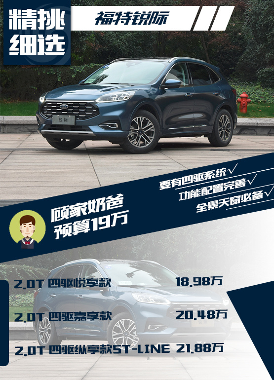 拉低2.0T四驱门槛 福特锐际哪一款值得购买？