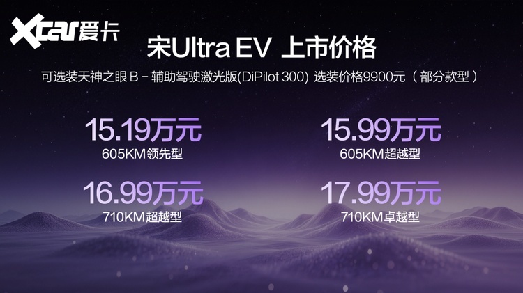 售15.19万-17.99万元，比亚迪宋Ultra EV开启B级SUV