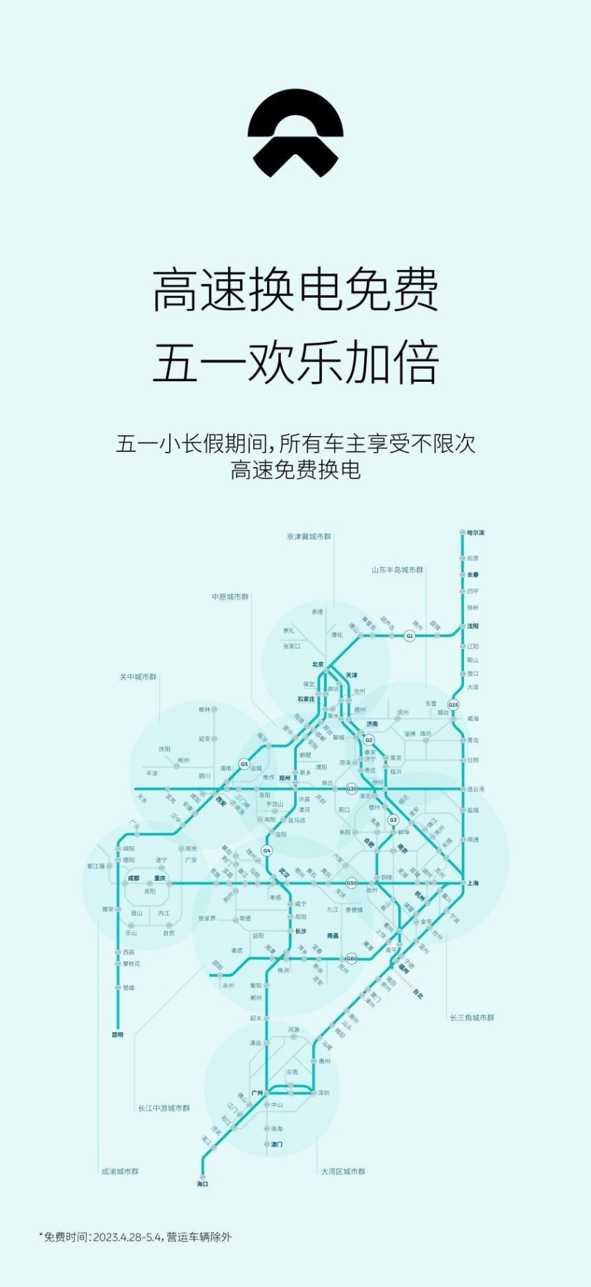 高效+免费，蔚来将五一出行安排得明明白白
