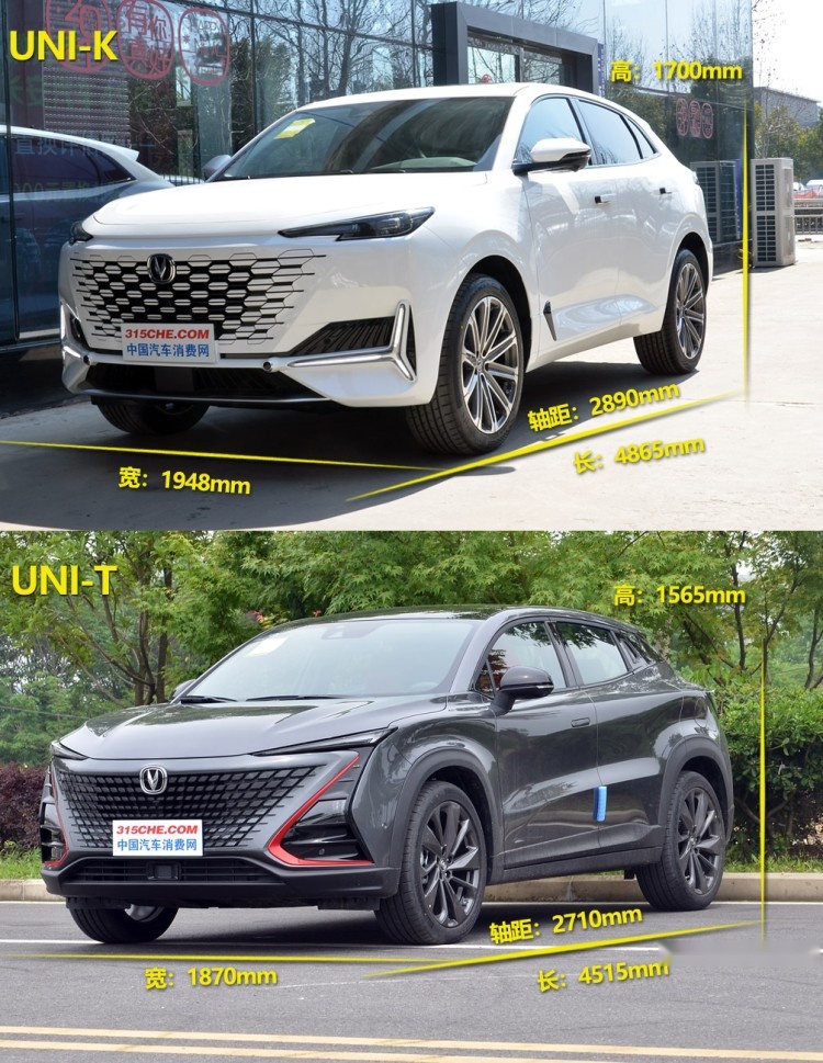 你们要的对比来了（第二期），长安UNI-K与UNI-T都有哪