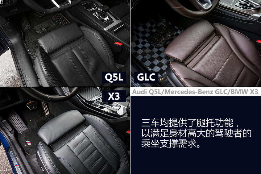 Q5L/GLC/X3对比评测空间