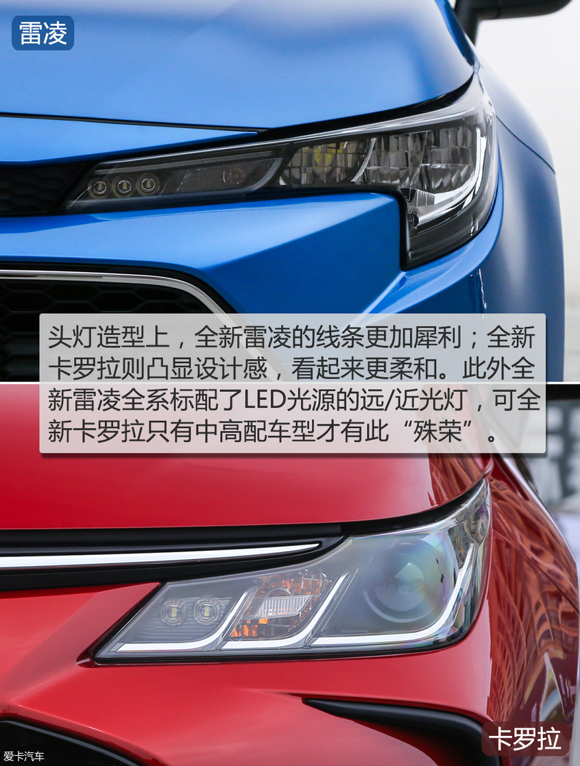 雷凌对比卡罗拉：外观对比