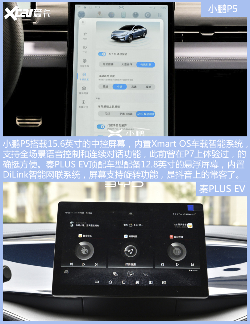 小鹏P5对比秦PLUS EV