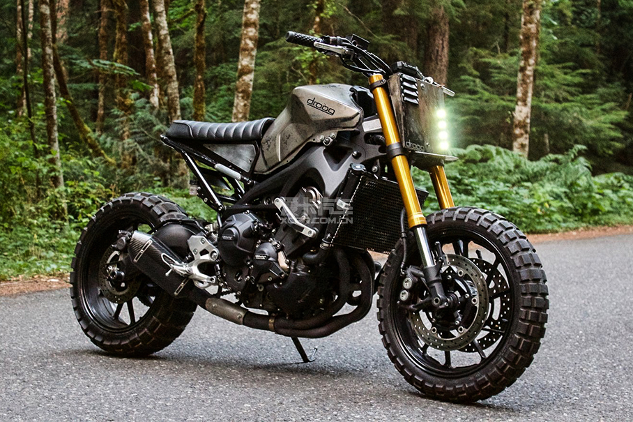 雅马哈mt09scrambler风格做旧改装