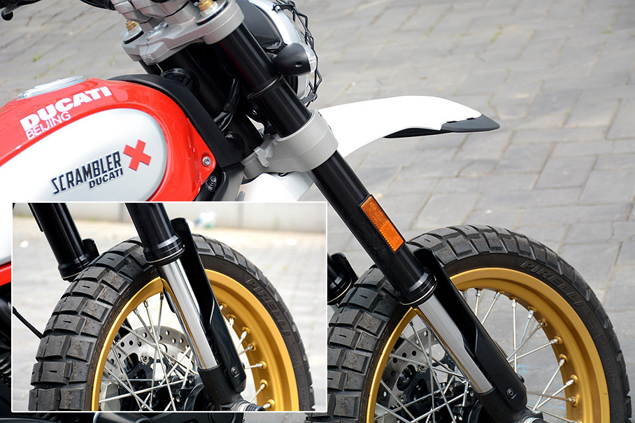 ֮⣬ϵͳش仯ڻװȫµKYBʽҺѹǰ棬46mmɵڼȡScramblerʹõ41mmֱ⣬гҲӵ200mm