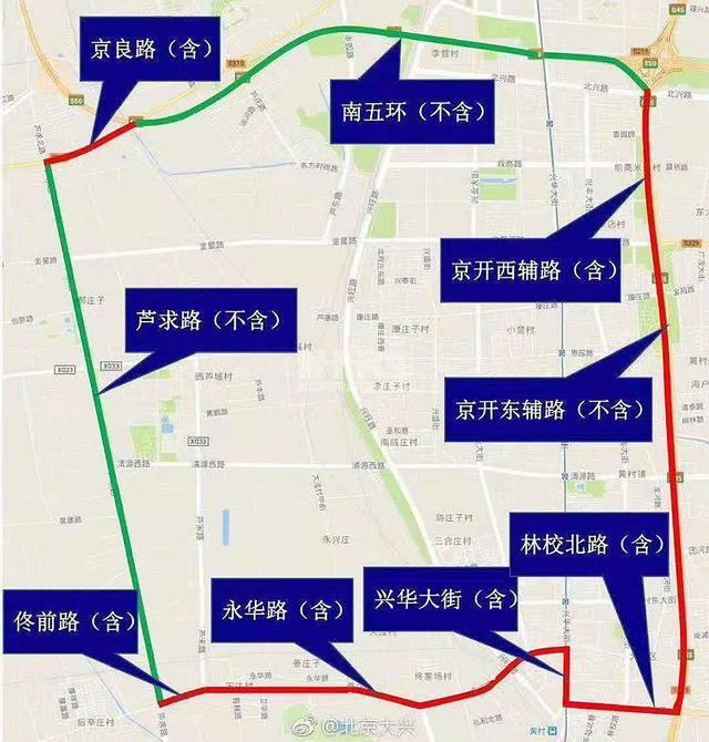 通州货车限行区域地图图片