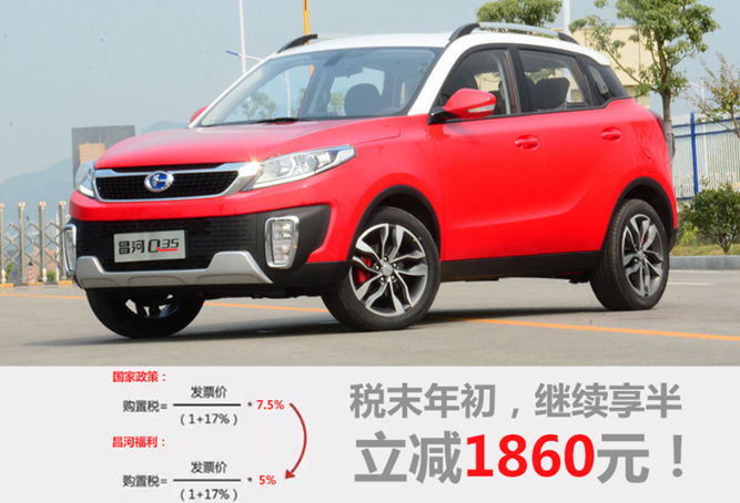 买昌河q系suv购置税还是只给一半就好 爱卡汽车移动版