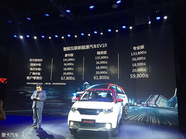 电咖小型车EV10上市 售5.98万-6.78万