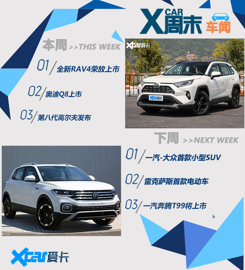 周末车闻 RAV4荣放/一汽-大众的小型SUV