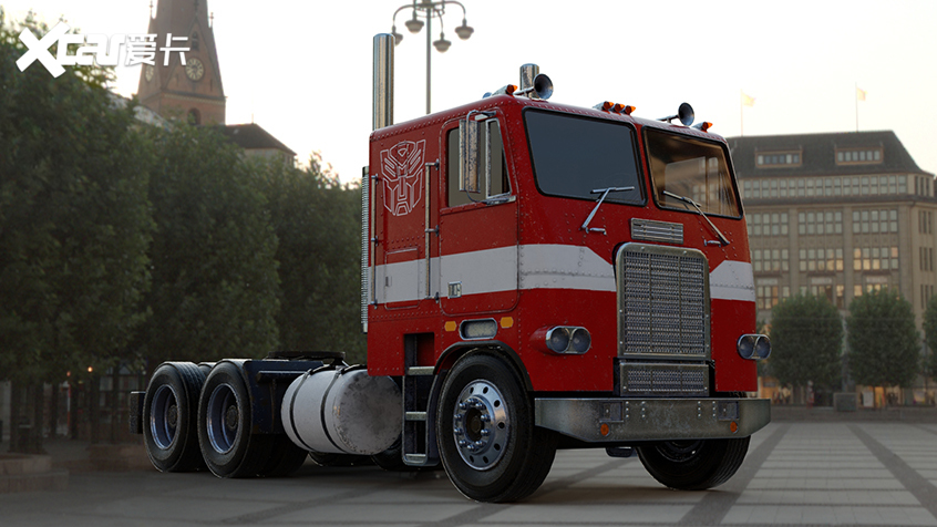这是g1擎天柱的原型车—福莱纳(freightliner)fl86半挂卡车,各位