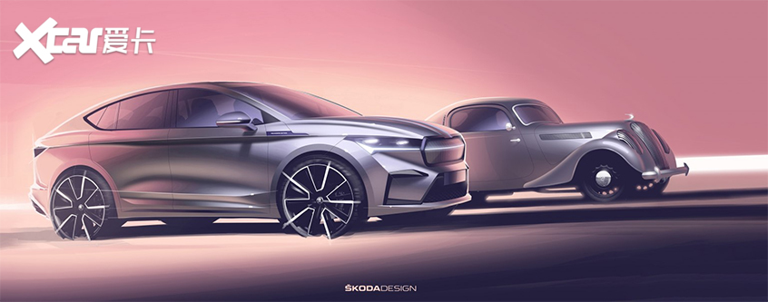 斯柯达ENYAQ COUPE iV设计草图 轿跑SUV