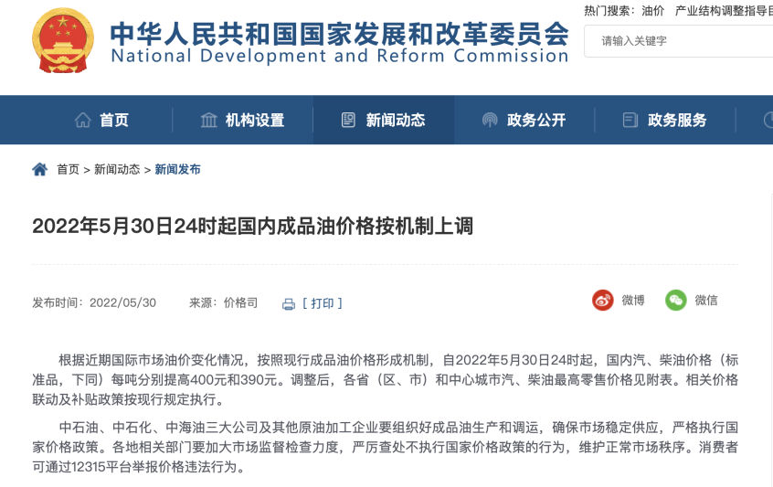 油价上调