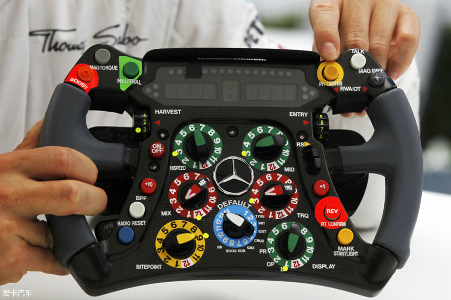 F1方向盘上那么多按钮 全都用得到吗？:F1方向盘成长记-爱卡汽车