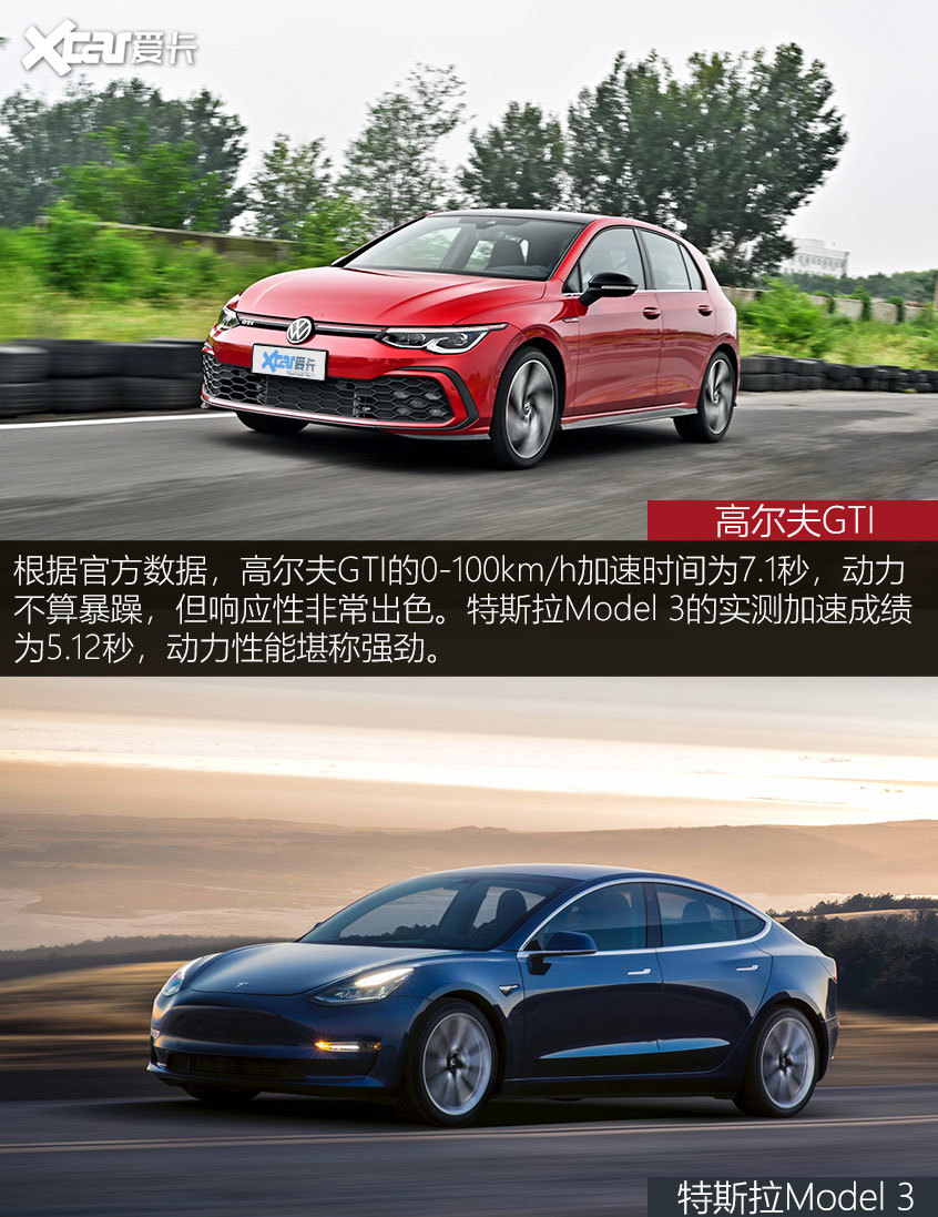 高尔夫GTI对比特斯拉Model 3